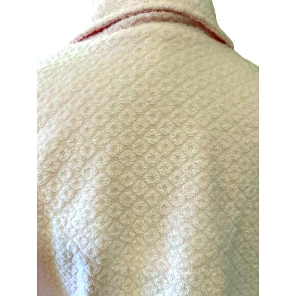Vtg Miss Elaine Pink Embroidered Quilted Bed Jacket Pockets Robe Cottage Granny - Picture 8 of 11